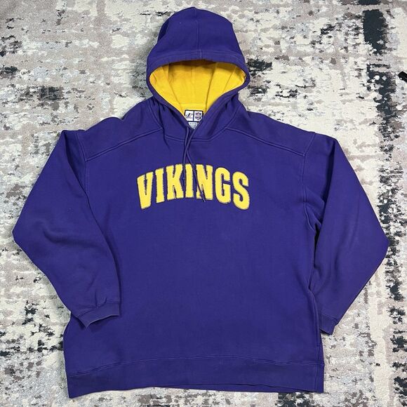 Vintage 90s Y2K Minnesota Vikings Hoodie Sweatshirt XL Logo Athletic NFL Purple - Picture 1 of 11